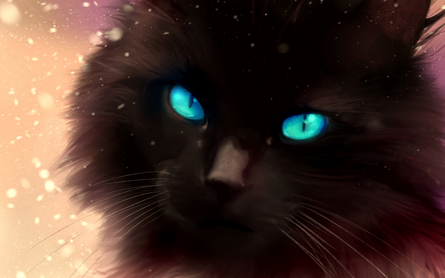 梦幻蓝眼睛女神猫卡通大屏高清1440x900桌面壁纸